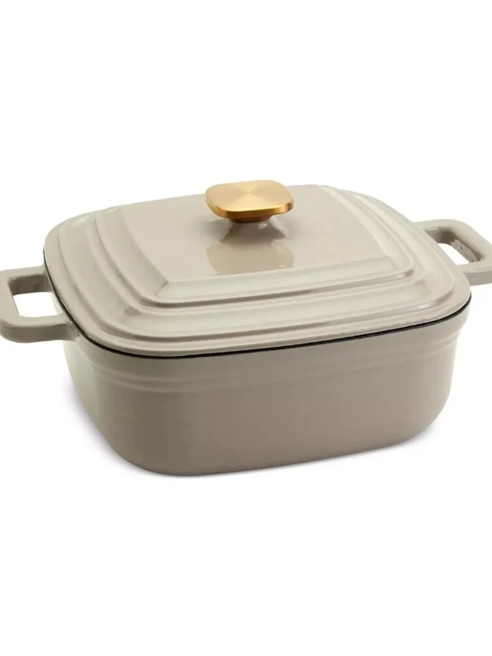Smith & Clark Ironworks 4 Qt Square Enameled Cast Iron Dutch Oven Gray with Lid